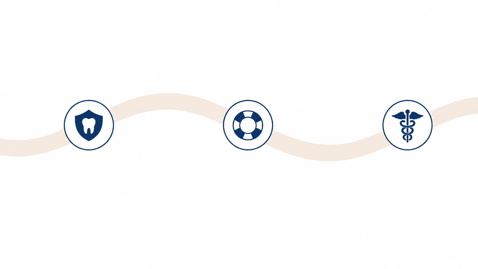 A winding path connecting dental, life, and medical coverage icons