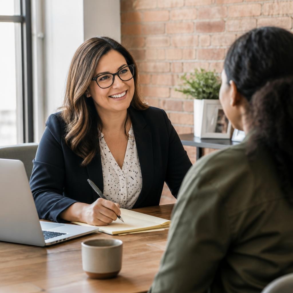 A licensed advisor reviewing coverage details with a client at a table
